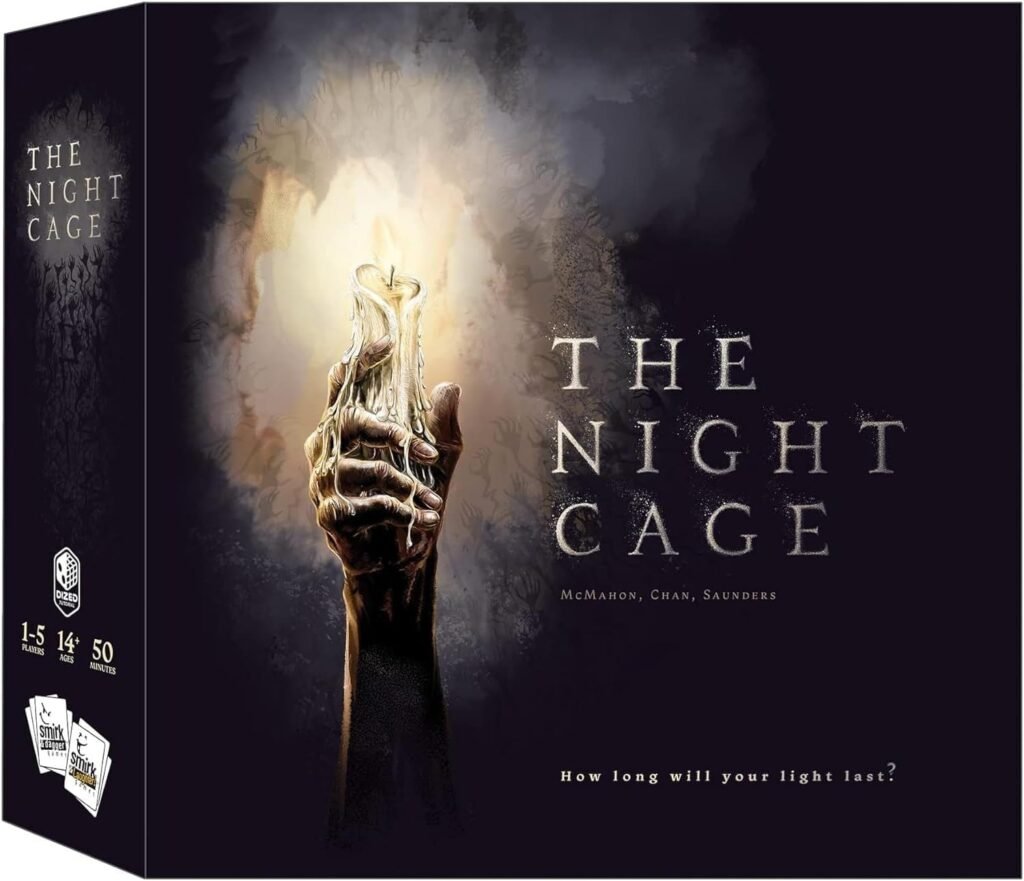 The Night Cage, by Smirk and Dagger, a Spooky Cooperative Strategy game, 1-5 Players lost in a Dark Maze with only a Candle, Fun Horror Themed Tile Laying and Perfect for Game Night, Adults, Teens 14+