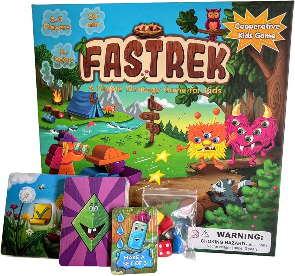 Fastrek - Trek to Campsite | Cooperative Board Game | 2-4 Player Strategy Game | Age: 5+