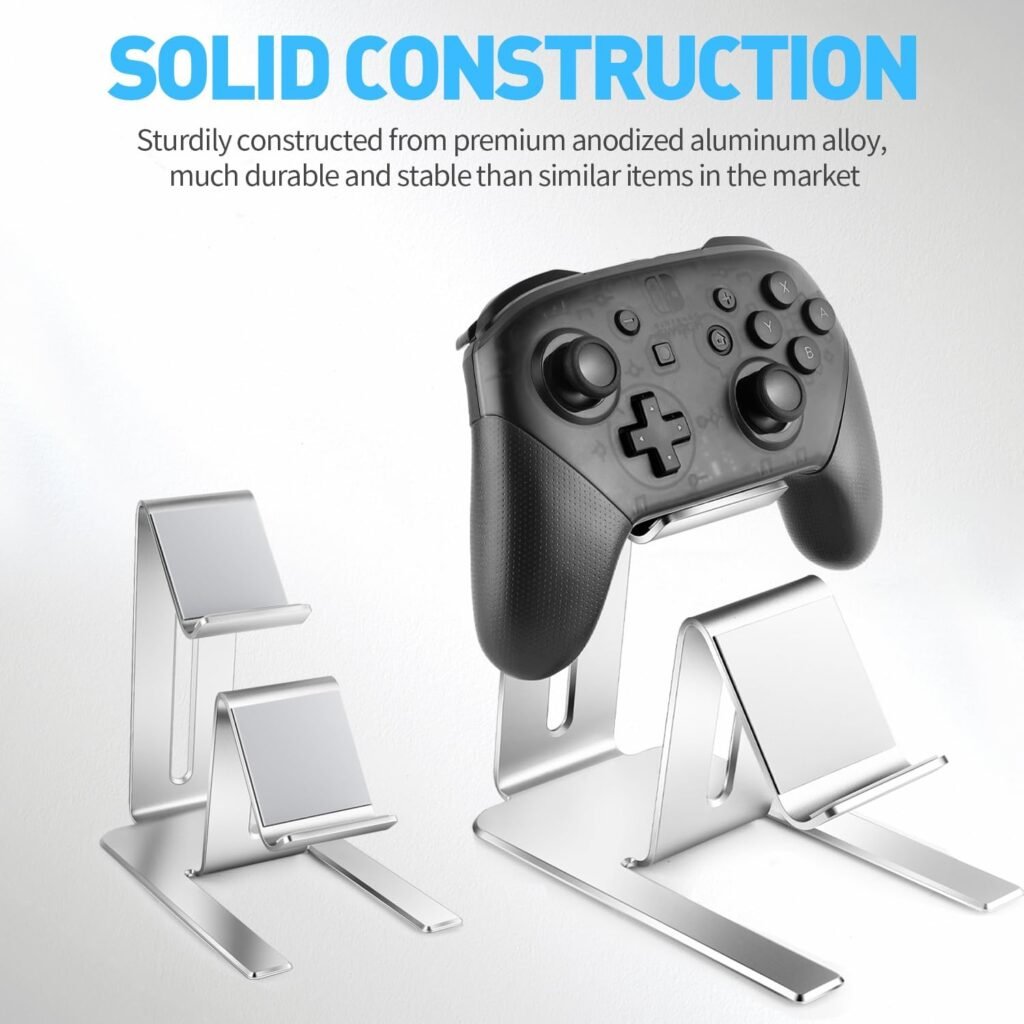 Controller Holder – 2 Tier Universal Aluminum Display Stand Accessories PC Gaming Desk Decor Stuff Gamer Gifts for Xbox Series X S, Elite 2, PS5, PS4, PS3, Switch Pro and Almost All Controller