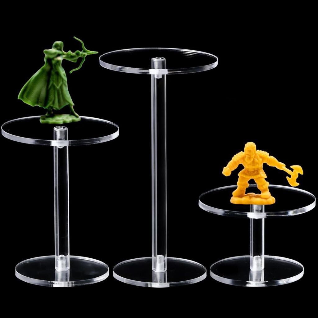 3 Pieces Acrylic Combat Risers for Flying Miniatures, Flying Miniatures Combat Riser, 3 Different Heights Flyer Risers for Tabletop RPG Board Games Watch Jewelry Small Planters Figures Display