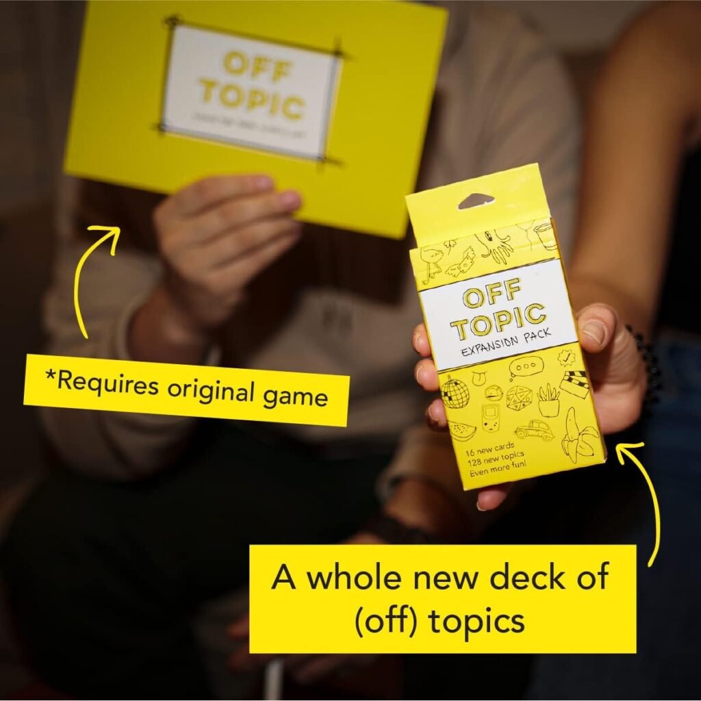 OFF TOPIC Adult Party Game Expansion Pack - 128 New Topics for The Fun Board and Card Game for Group Game Night